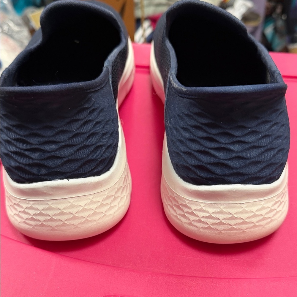 blue Skechers GO WALK Flex slip-on sneakers, often referred to as "Slip-ins" - Picture 2 of 5